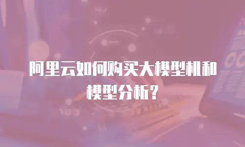 阿里云如何购买大模型机和模型分析？