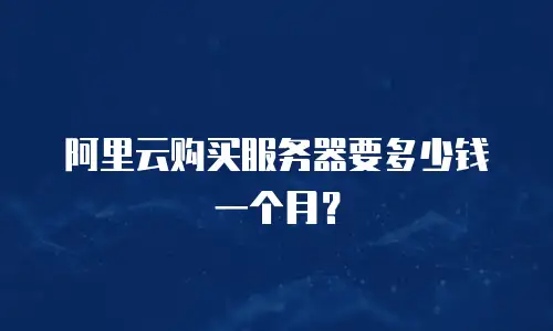 阿里云购买服务器要多少钱一个月？