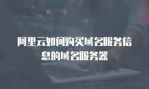 阿里云如何购买域名服务信息的域名服务器