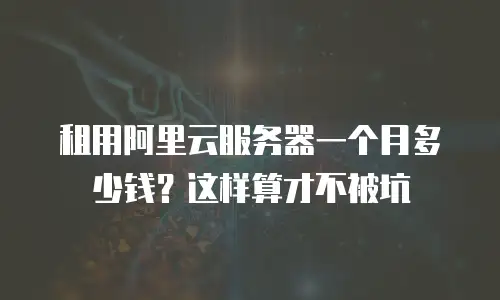 租用阿里云服务器一个月多少钱？这样算才不被坑