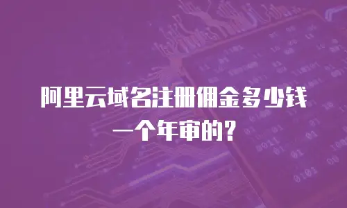 阿里云域名注册佣金多少钱一个年审的？
