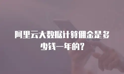 阿里云大数据计算佣金是多少钱一年的？