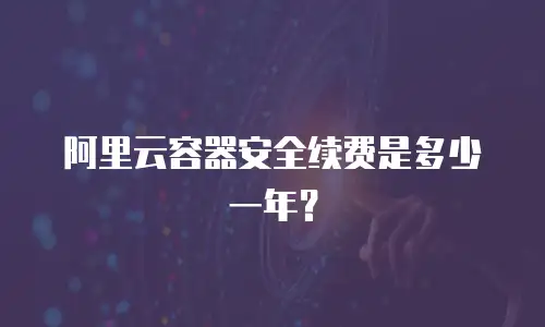 阿里云容器安全续费是多少一年？