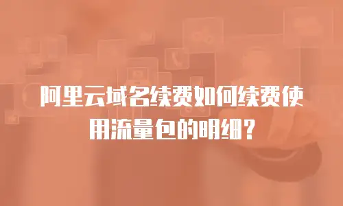 阿里云域名续费如何续费使用流量包的明细？
