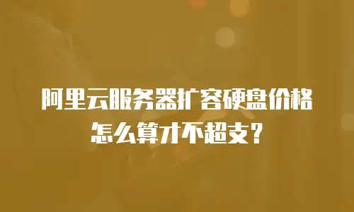 阿里云服务器扩容硬盘价格怎么算才不超支？