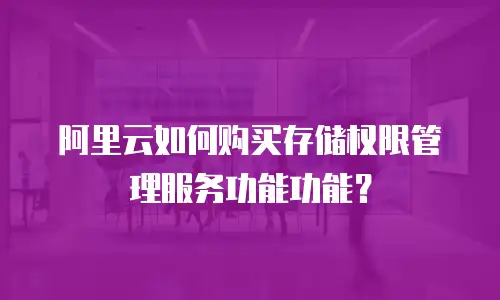 阿里云如何购买存储权限管理服务功能功能？