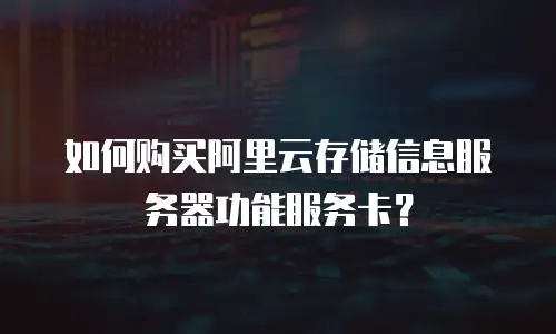 如何购买阿里云存储信息服务器功能服务卡？