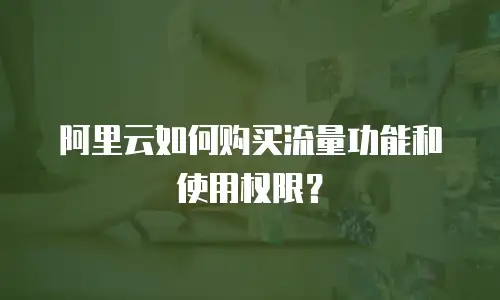 阿里云如何购买流量功能和使用权限？