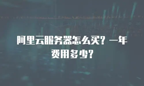 阿里云服务器怎么买？一年费用多少？