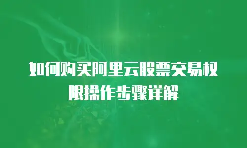 如何购买阿里云股票交易权限操作步骤详解