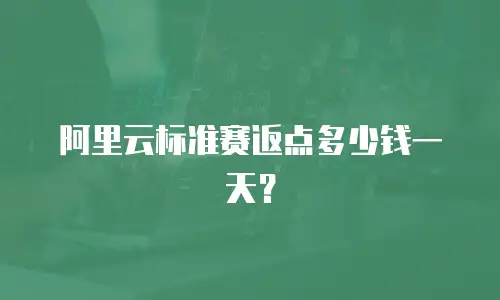 阿里云标准赛返点多少钱一天？