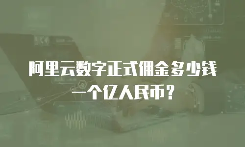阿里云数字正式佣金多少钱一个亿人民币？