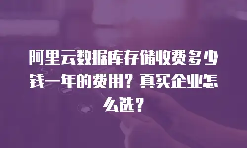 阿里云数据库存储收费多少钱一年的费用？真实企业怎么选？