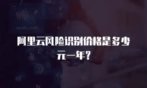 阿里云风险识别价格是多少元一年？