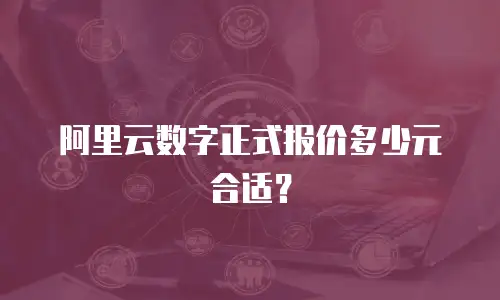 阿里云数字正式报价多少元合适？