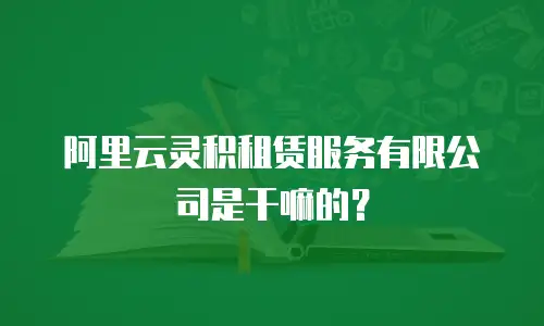 阿里云灵积租赁服务有限公司是干嘛的？