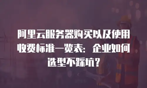 阿里云服务器购买以及使用收费标准一览表：企业如何选型不踩坑？
