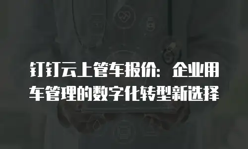 钉钉云上管车报价：企业用车管理的数字化转型新选择