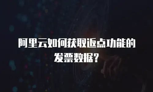 阿里云如何获取返点功能的发票数据？