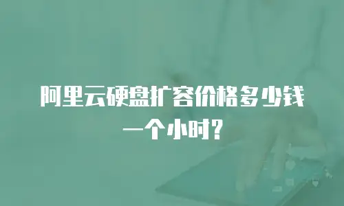 阿里云硬盘扩容价格多少钱一个小时？