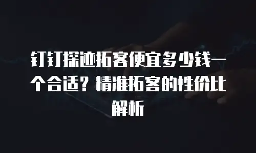 钉钉探迹拓客便宜多少钱一个合适？精准拓客的性价比解析