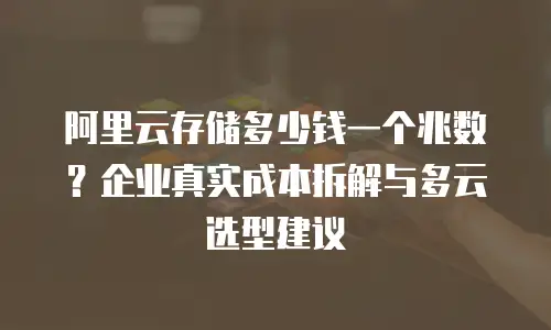 阿里云存储多少钱一个兆数？企业真实成本拆解与多云选型建议