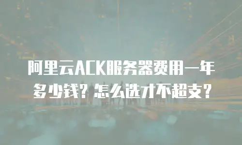 阿里云ACK服务器费用一年多少钱？怎么选才不超支？