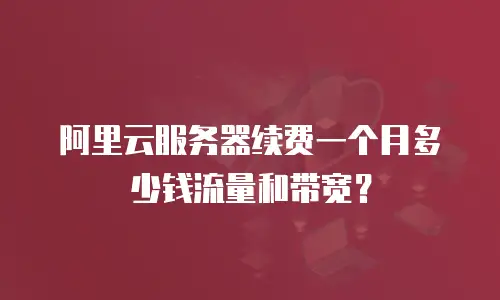 阿里云服务器续费一个月多少钱流量和带宽？