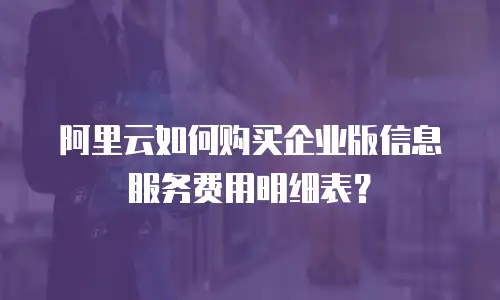 阿里云如何购买企业版信息服务费用明细表？