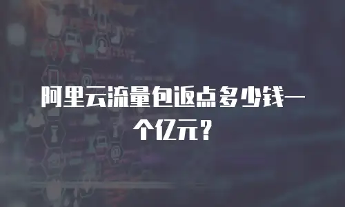 阿里云流量包返点多少钱一个亿元？
