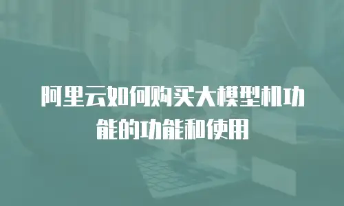 阿里云如何购买大模型机功能的功能和使用