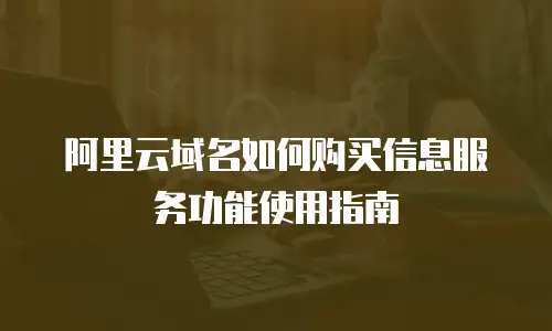 阿里云域名如何购买信息服务功能使用指南