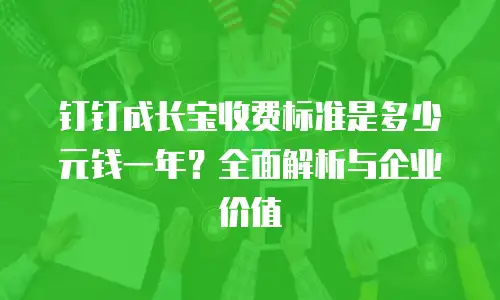 钉钉成长宝收费标准是多少元钱一年？全面解析与企业价值