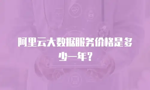 阿里云大数据服务价格是多少一年？