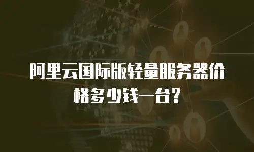 阿里云国际版轻量服务器价格多少钱一台？