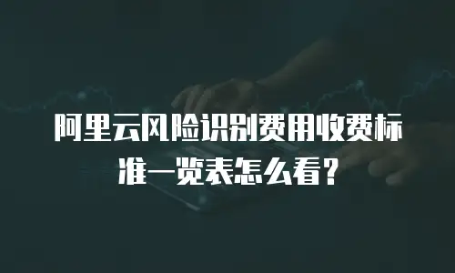 阿里云风险识别费用收费标准一览表怎么看？