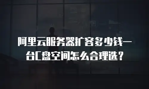 阿里云服务器扩容多少钱一台C盘空间怎么合理选？