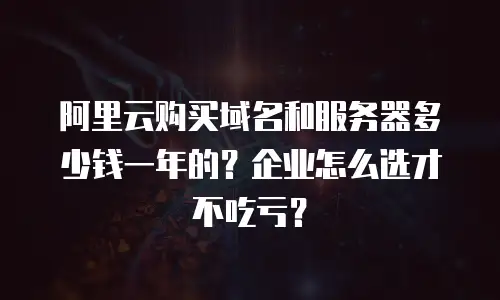 阿里云购买域名和服务器多少钱一年的？企业怎么选才不吃亏？