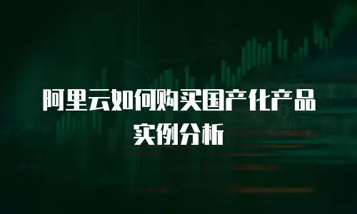 阿里云如何购买国产化产品实例分析