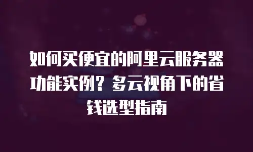 如何买便宜的阿里云服务器功能实例？多云视角下的省钱选型指南