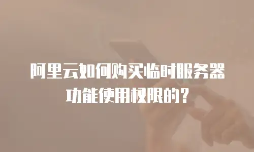 阿里云如何购买临时服务器功能使用权限的？