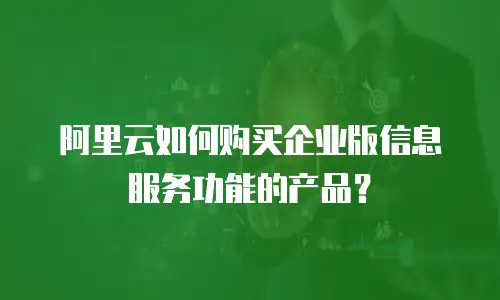 阿里云如何购买企业版信息服务功能的产品？