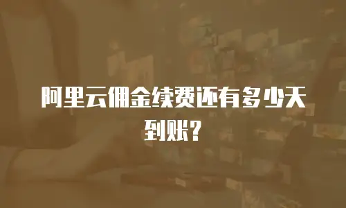 阿里云佣金续费还有多少天到账？