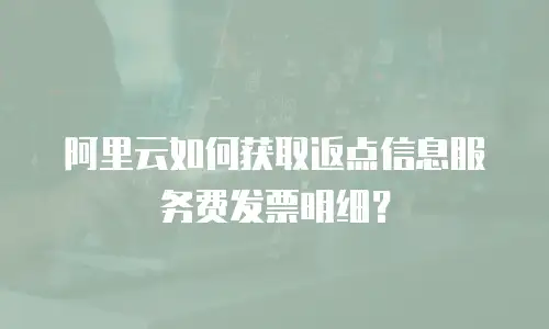 阿里云如何获取返点信息服务费发票明细？