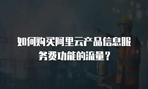 如何购买阿里云产品信息服务费功能的流量？