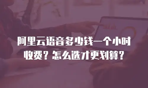 阿里云语音多少钱一个小时收费？怎么选才更划算？