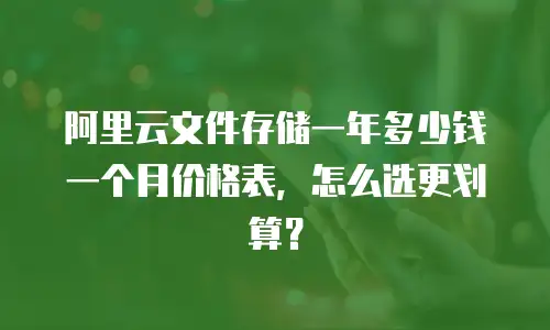 阿里云文件存储一年多少钱一个月价格表，怎么选更划算？