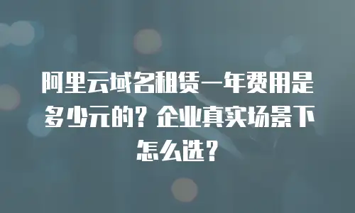 阿里云域名租赁一年费用是多少元的？企业真实场景下怎么选？
