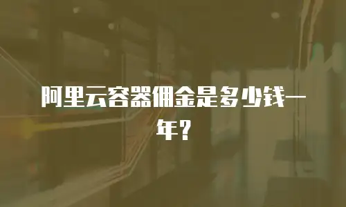 阿里云容器佣金是多少钱一年？