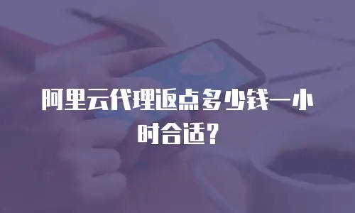 阿里云代理返点多少钱一小时合适？